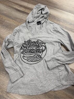 Harley-Davidson Gray Hooded Pullover (XL)